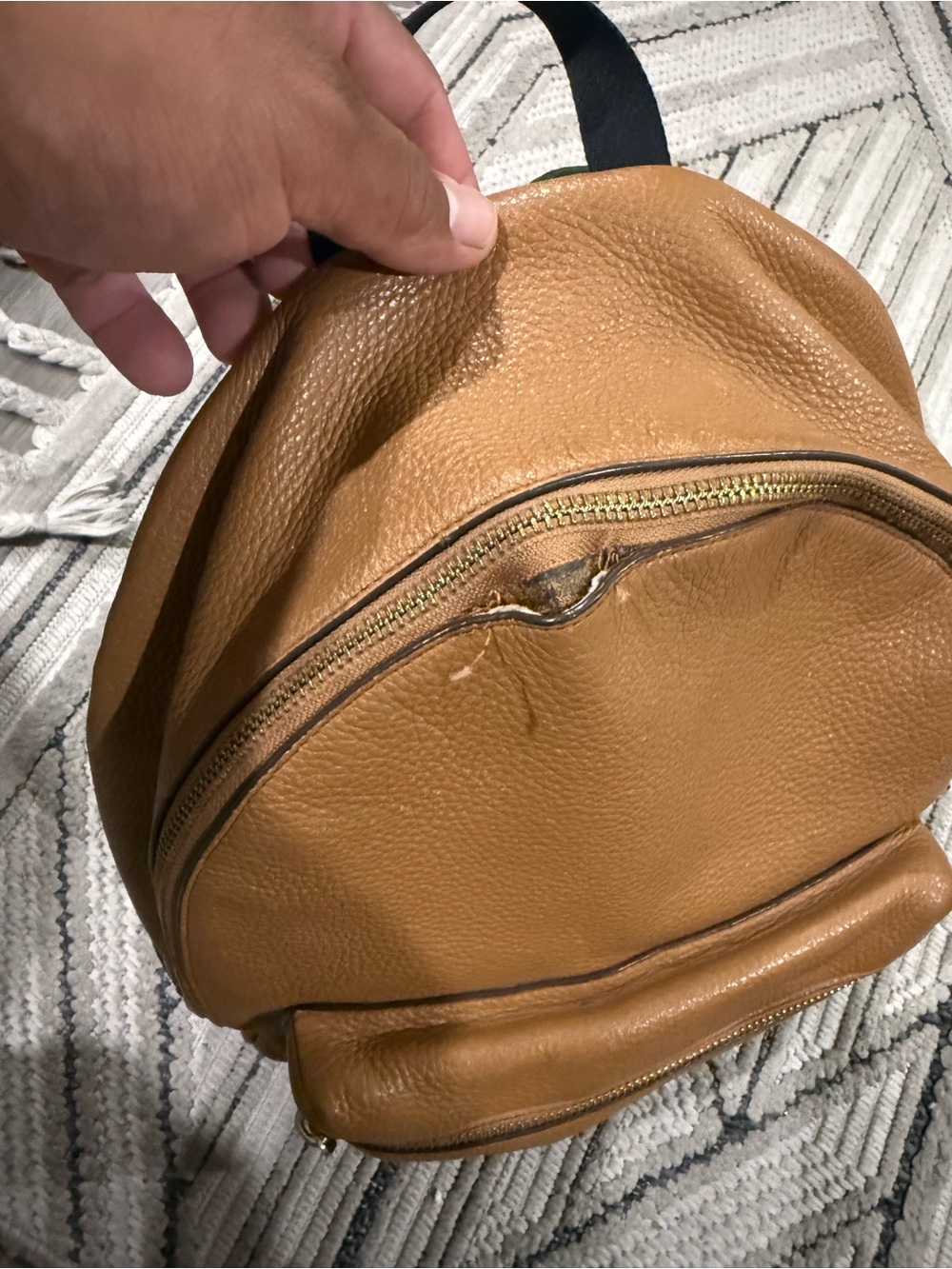 Coach Cognac Pebbled Leather Backpack - Picture 3 of 6